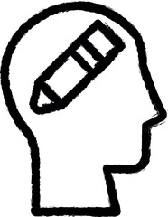 head pencil vector icon in grunge style