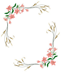 Floral wreath frame , Floral frames with leaves , Celebration Frame , Wedding frame , gift floral wreath design ,decorative wreath frame, vector illustration