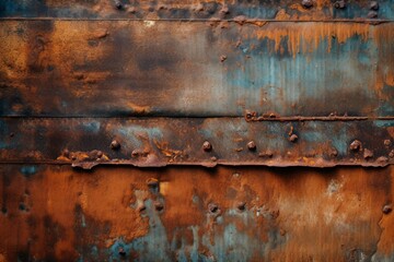 Rusty sheet background. Damaged rough metal orange texture. Generate ai