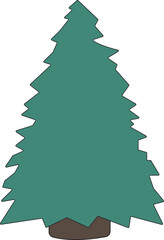 Fototapeta premium An illustration featuring Christmas tree, perfect for crafting a myriad of delightful content such as presentations, graphics, video editing, and more. Add some cuteness to your holidays!