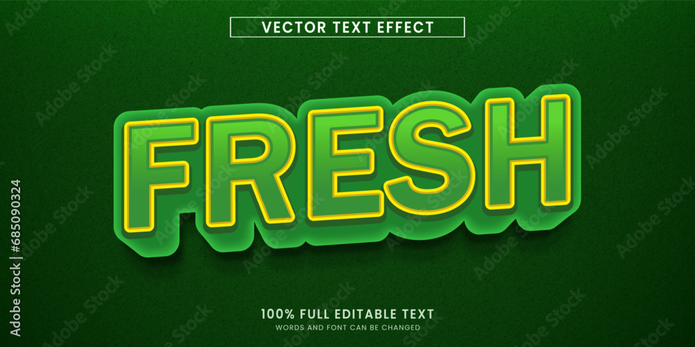 Wall mural vector design editable text effect, fresh text style