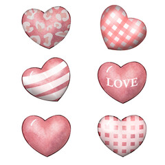 Valentines Heart. St. Valentine's Heart. Watercolor Heart. Pink Heart