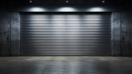 Fotobehang Roller doors or roller shutters are used for factories, warehouses, or hangars, © Jhon