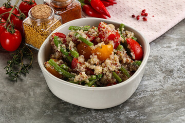 Vegan boiled quinoa with vegetables
