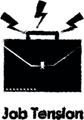 diplomat, lightning, job tension vector icon in grunge style