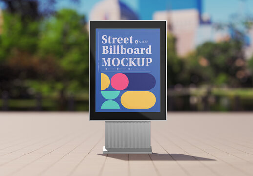 Outdoor Billboard Advertisement Scene Mockup