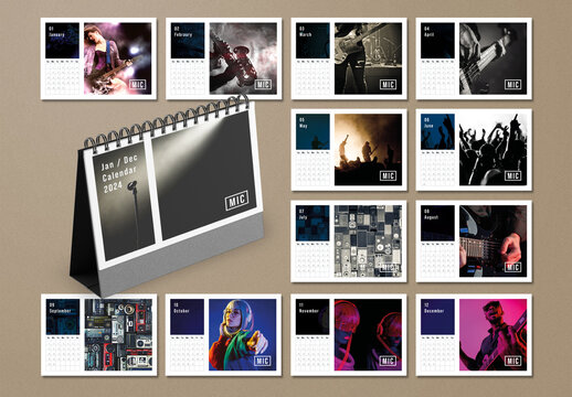 2024 Desk Flip Calendar Template Layout
