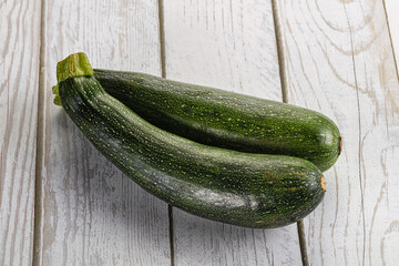 Raw young small green zucchini