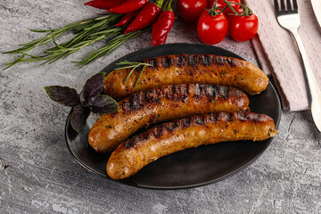 Grilled meat sausages with spices