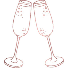 Sektgläser rosegold mit transparentem Hintergrund 