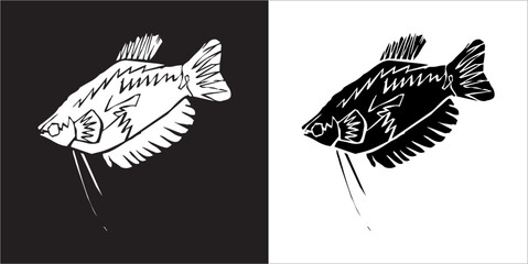 Obraz premium Illustration vector graphics of fish icon