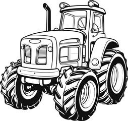 Tractor cartoon image, coloring page