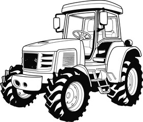 Tractor cartoon image, coloring page