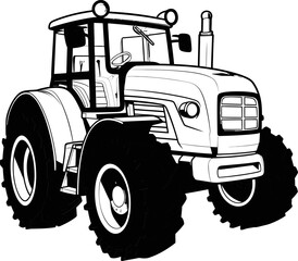 Tractor cartoon image, coloring page