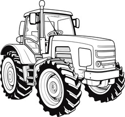 Tractor cartoon image, coloring page