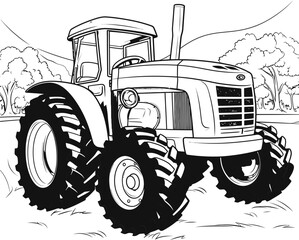 Tractor cartoon image, coloring page