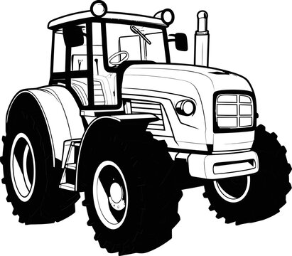 Tractor cartoon image, coloring page