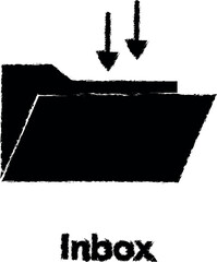 folder, arrow down, inbox vector icon in grunge style