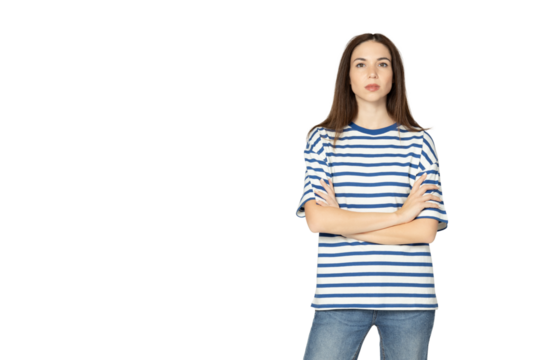 PNG, girl in summer clothes, isolated on white background.