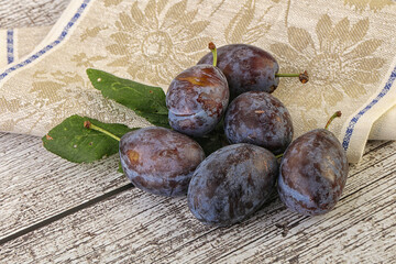 Ripe sweet tasty blue plum