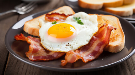 bacon eggs and toast breakfast image fresh breakfast
