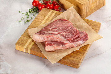 Uncooked raw beef steak for grill