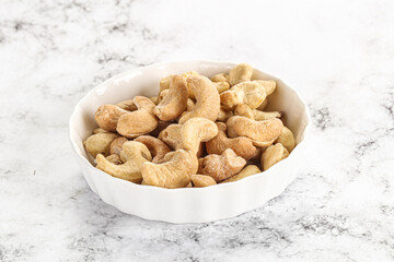 Cashew nuts heap in the bowl