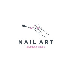 Vector beauty nail logo design vector with creative unique style premium vector
