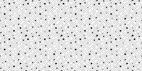 Abstract pattern with small squares and pixels. Black dots on white background. 