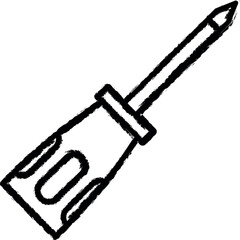 Carpentry, screwdriver line vector vector icon in grunge style
