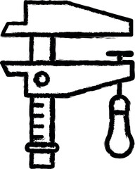 Carpentry, measuring line vector vector icon in grunge style