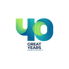 Obraz premium 40 years anniversary celebrations logo concept