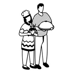 Be Thankful for Everything concept, potluck or a communal meal vector icon design, Thanksgiving Day symbol, family reunion sign, Annual proclamations and observances stock illustration