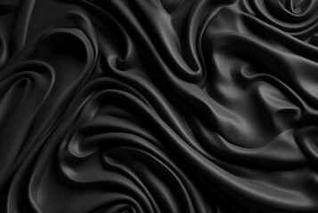 Fototapeta premium luxury black fabric background. generative ai
