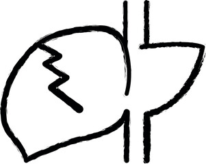 cirrhosis, disease, medical vector icon in grunge style