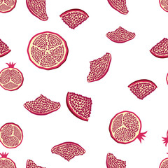 Pomegranate pattern, Happy and sweet New Year Shana Tova with pomegranates and seeds