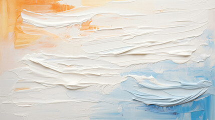 Abstract white oil paint brushstrokes texture