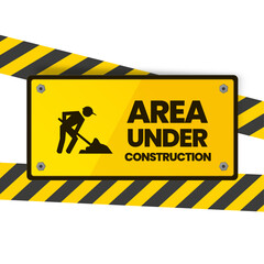 under contruction sign vector