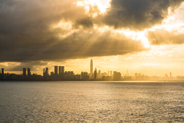 Panoramic aerial view of Shenzhen City