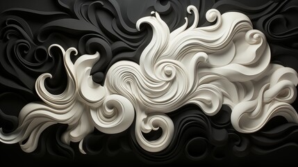 Mysterious Swirly Sculpture in Monochrome