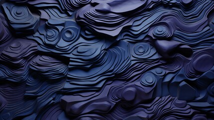 Wavy Lines in Dark Purple Indigo Texture Wallpaper