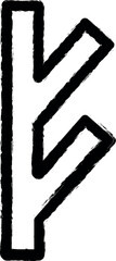 Rune symbol vector icon in grunge style