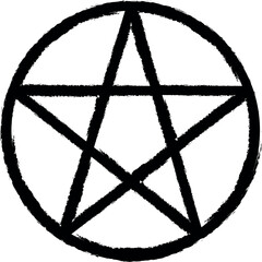 Symbol star pentagram vector icon in grunge style