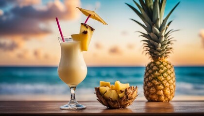 Pina Colada A tropical pina colada with pineapple and coconut