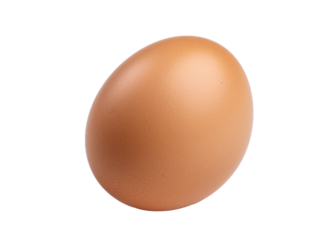 Huevo de gallina fresco en fondo transparente.