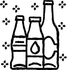 Coke bottle drink lemonade water vector icon in grunge style