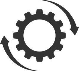 Metal gears and cogs vector. Gear icon flat design. Mechanism wheels logo. Cogwheel concept template.