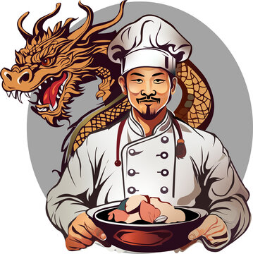 chef holding a tray with food