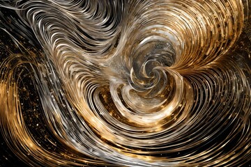 "Capture the essence of time unfolding in a digital hourglass, where cascading particles of silver and gold create a mesmerizing dance. 
