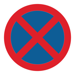 no stopping road sign, parking and stopping is prohibited symbol